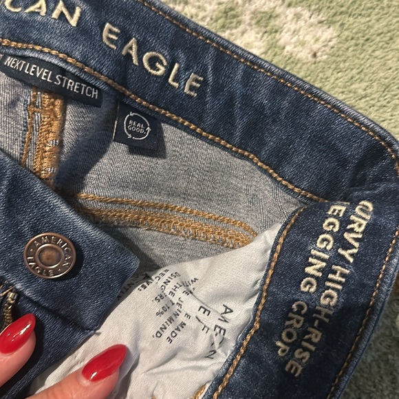 NWOT AE Next Level Curvy High-Waisted Jegging Crop size 00 - Picture 9 of 11